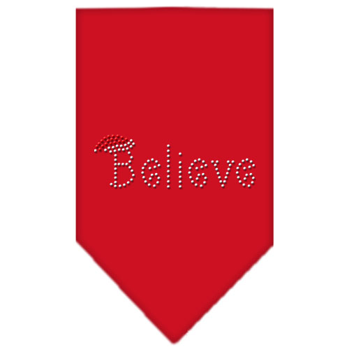 Believe Rhinestone Bandana Red Large